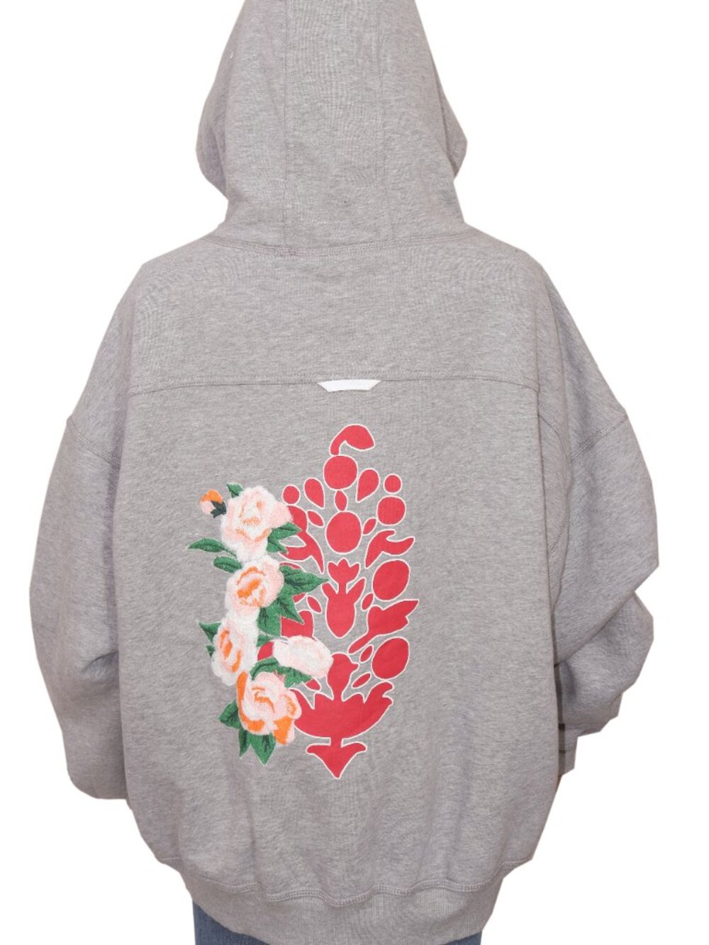 Free People Final Call Rose Logo Hoodie Floral Embroidered Sweatshirt Jacket S